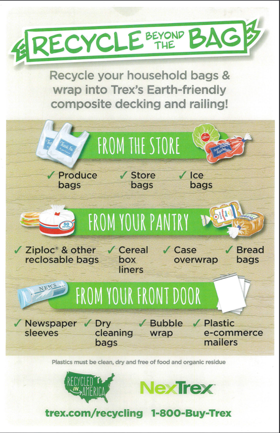 Decorative poster showing ways recycling plastic bags can help the environment